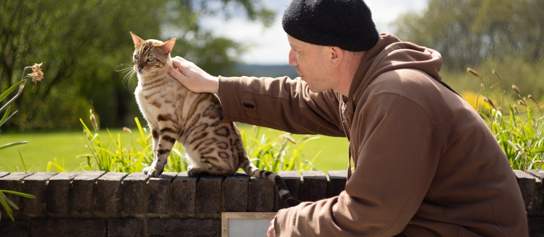 Monk with cat
